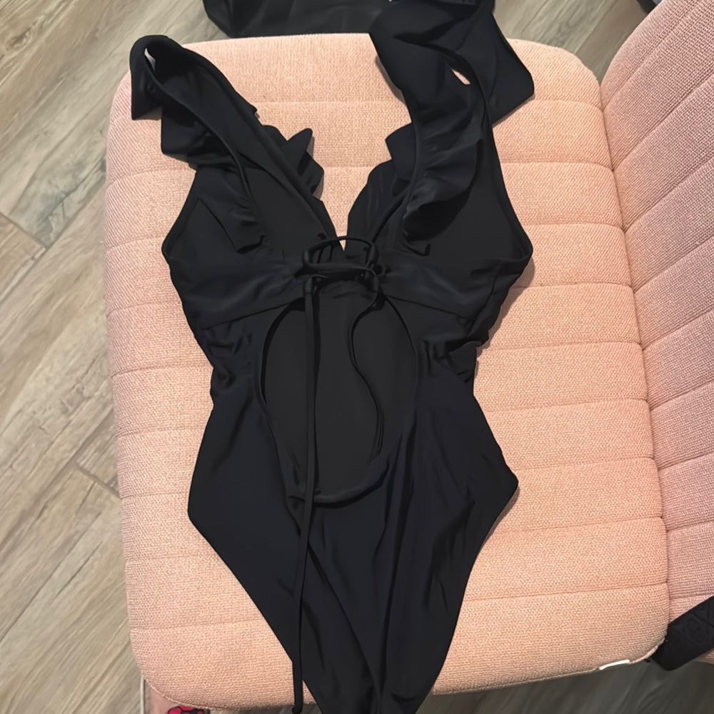 Black womens One Piece Swimsuit - Picture 2 of 3